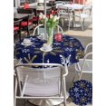 thumbnail image 4 of Outdoor Tablecloth with Umbrella Hole and Zipper, Christmas Yellow Snowflake Round Table Cloth 54 Inch Waterproof Tablecloth, Winter Xmas Blue Simple Picnic Table Cover for Patio Camping, 4 of 7