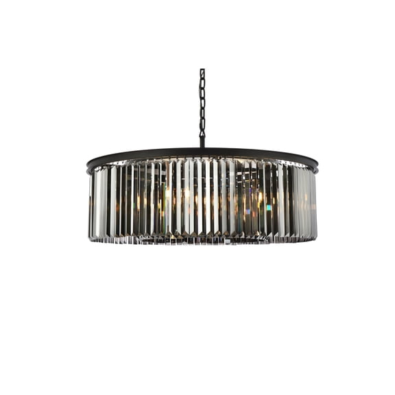 Urban Classic Sydney 10-Light Metal Royal Cut Chandelier in Matte Black