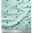 thumbnail image 1 of Soimoi Green Heavy Satin Fabric Ice Cream & Cupcakes Food Print Fabric by the Yard 54 Inch Wide, 1 of 3