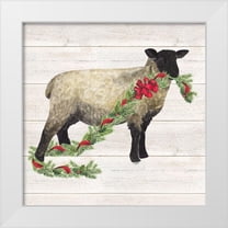 Reed, Tara 15x15 White Modern Wood Framed Museum Art Print Titled - Christmas on the Farm V-Sheep