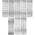 thumbnail image 2 of Stainless Steel Nail Art Stamping Plates Nail Image Templates with Silicone Seal Stamp & Scraper Stainless Steel Color Templates: 120x40mm 8pcs/set, 2 of 2