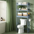 thumbnail image 2 of LEDREM over the Toilet Storage Shelf, 3-Tier Bathroom Organizer Adjustable Saver Space Rack with Toilet Paper Holder,Gray, 2 of 5