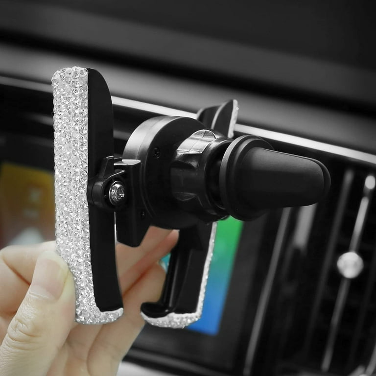 Bling Car Phone Holder Mini Car Dash Air Vent Automatic Phone Mount  Universal 360adjustable Crystal Auto Car Stand