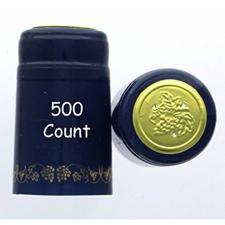 

Blue With Gold Grapes PVC Shrink Capsules-500 Count