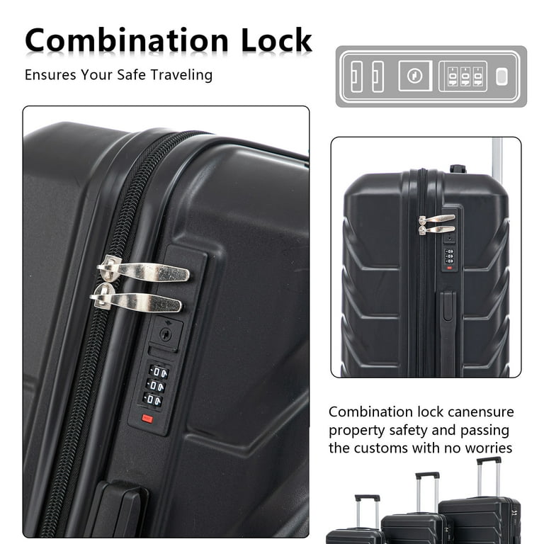 Luggage Sets 3 Piece(20/24/28), Expandable Carry On Suitcase with
