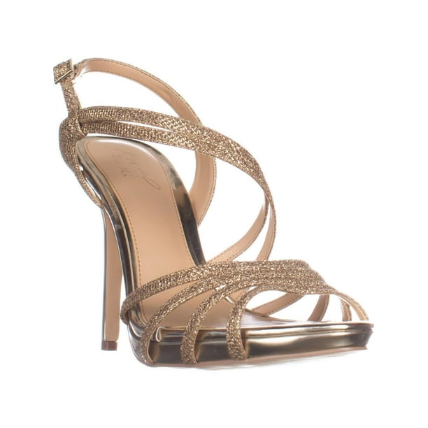 Badgley Mischka - Womens Jewel Badgley Mischka Humble Dress Sandals, Gold Glitter - Walmart.com