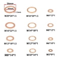 thumbnail image 2 of Surtido de 280 arandelas planas y de seguridad de latón, 12 tamaños, arandelas métricas de anillo de cobre, arandelas de sellado y aplastamiento con caja. Incluye arandelas planas M5, M6, M8., 2 of 5