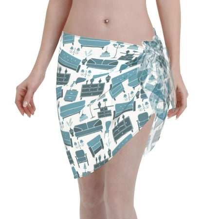 Qekee Modern Furniture Women s Short Sarongs Cover Ups Sheer Bikini Wraps for Swimwear