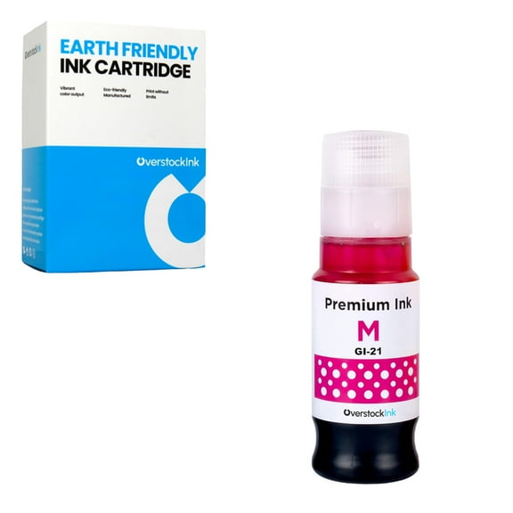 OverstockInk GI-21 Magenta Ink Bottle Compatible for Canon GI-21 for PIXMA G3272 (1 Magenta)
