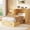 Brown, variant on Farmhouse Murphy Bed with Storage and Build-in Charging Station for Bedroom, Guest Room, Twin Size