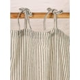 thumbnail image 6 of The Art Box Linen Farmhouse Curtains Gree Stripe Gauze Linen Boho Rustic Tie Top Window Drapes for Living Room ,52 x 18 Inch, 2 Panels, 6 of 7