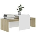 thumbnail image 6 of vidaXL Coffee Table Set White and Sonoma Oak 39.4"x18.9"x15.7" Engineered Wood, 6 of 7