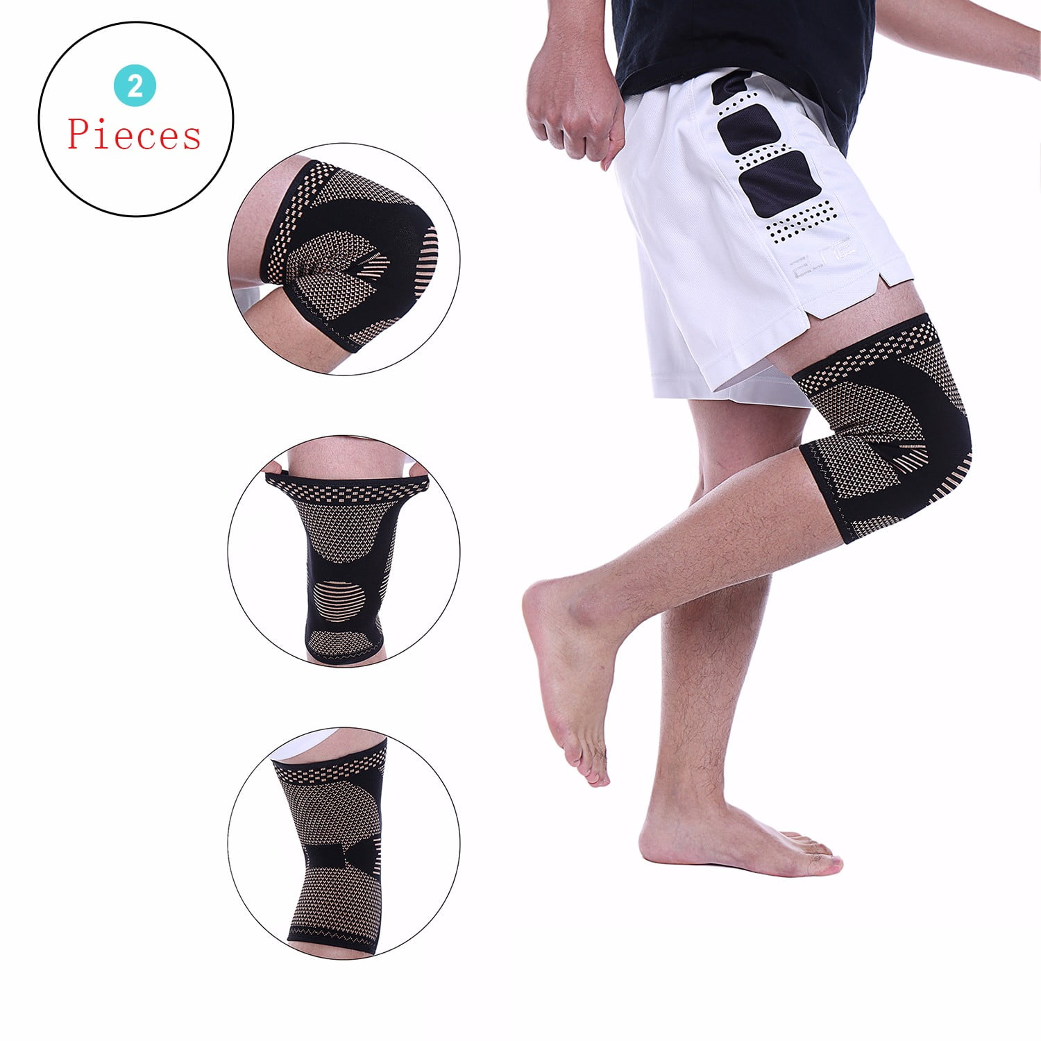 CFR Sports Knee Compression Sleeve Support(2 Pieces)