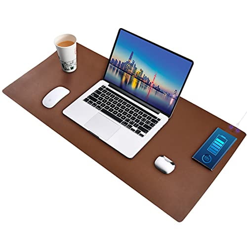 Compatible with Qi Enabled Devices Like iPhone/Samsung/Pixel etc Furison 36x17 15W Wireless Charging Office Desk Pad Protector Left/Right Charging Optional 36x17 Black - L 