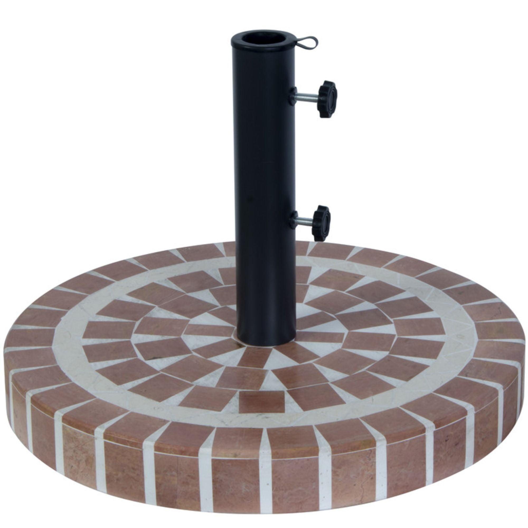 Mosaic Patio Umbrella Base Brick Color, 20"x17"