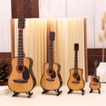 thumbnail image 4 of Mini Full Angle Folk Guitar Guitar Miniature Model Wooden Mini Musical Instrument Model Collection S: 10CM Acoustic guitar full angle, 4 of 8