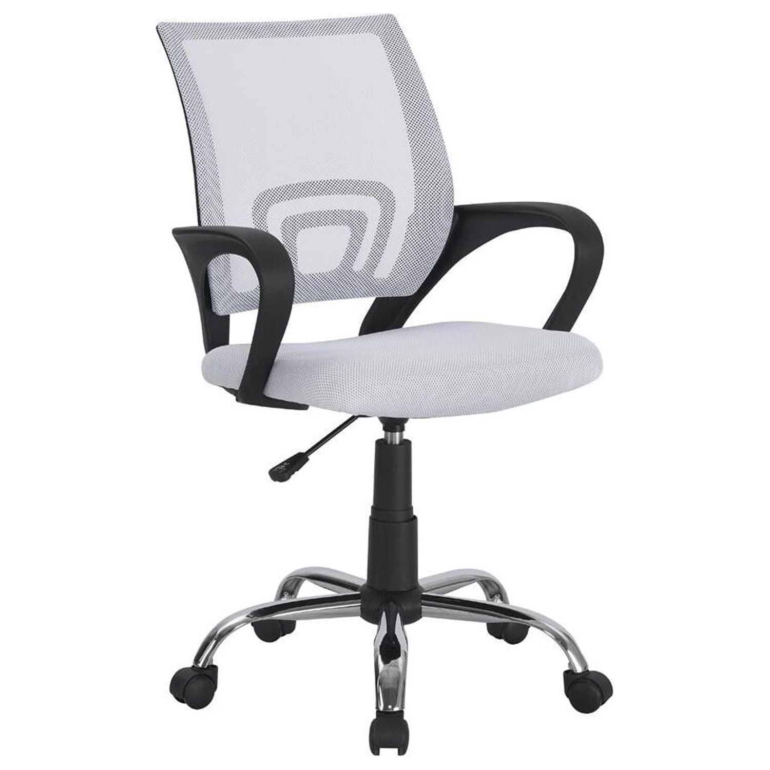 Ergonomic Mesh Office Chair with Adjustable Height & Tilt – Swivel Task Chair with Armrests, Rolling Casters & Lumbar Support – Mid Back Mesh Desk Chair for Home Office Comfort -Color:White