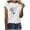 White C, variant on Fesfesfes Womens Work Shirts Fashion Womens Round-Neck Short Sleeve Print Casual T- Shirt Blouse Tops V Neck Tops for Women S(US:4)