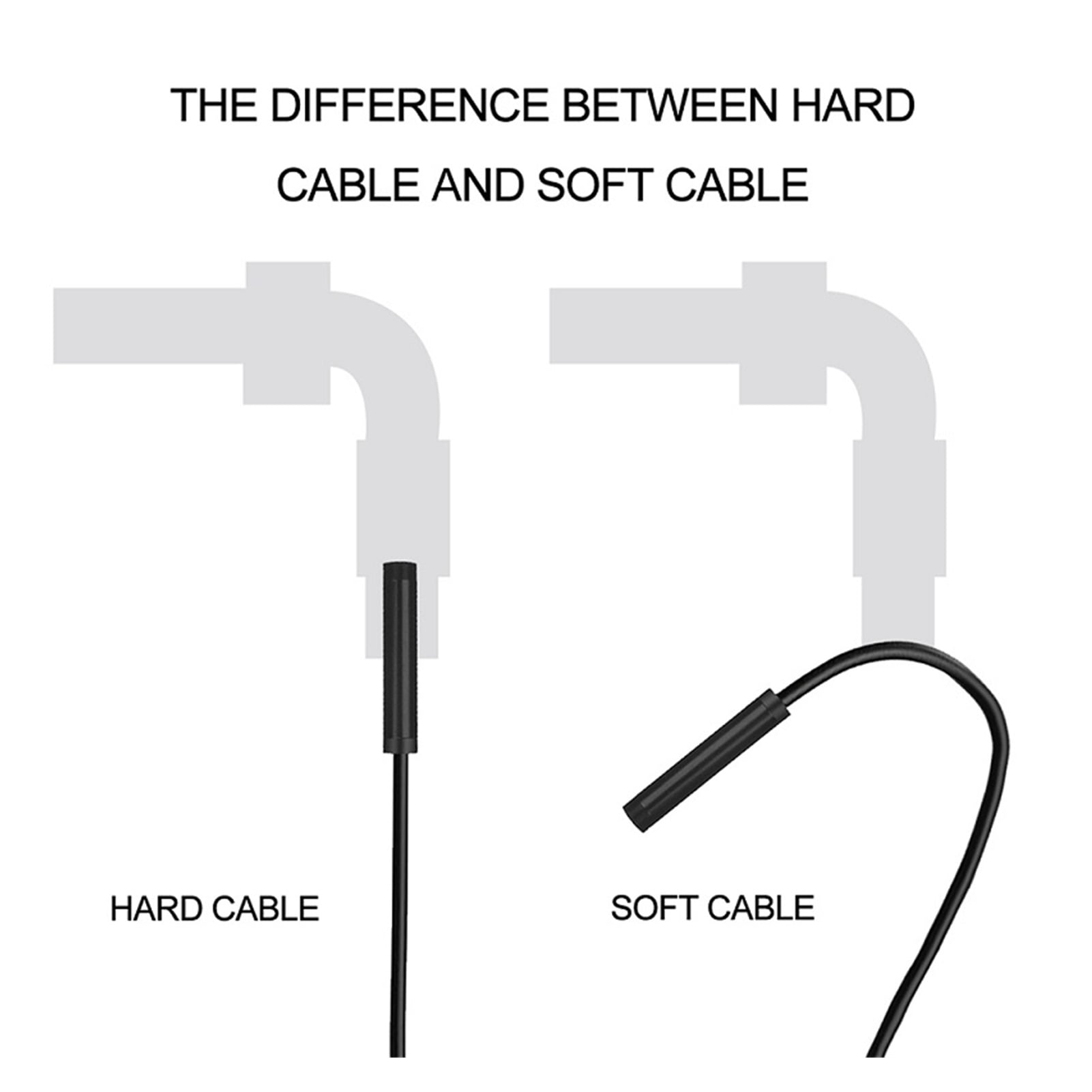 WIFI Endoscope HD1200P 8MM lens Endoscopy Camera Waterproof Inspection Borescope 1m/2m/5m/10m Soft/Hard for smart phone yellow , User-Friendly Borescopes
