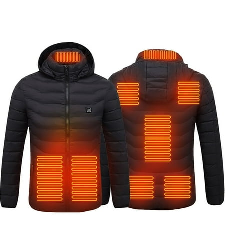 Men s Heated Jacket with 8 Zone Smart Control 3 Heat Levels USB Powered Lightweight Water-Resistant Machine Washable (M-3XL Battery Not Included)