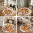 thumbnail image 5 of Round Area Rugs 4Ft, Bottle Pumpkins Fall Non-Slip Washable Circle Rugs Carpet, Thanksgiving Harvest Sunflowe Maple Indoor Outdoor Rug Floor Mats Throw Runner for Bedroom Living Room Bathroom, 5 of 8
