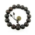 thumbnail image 2 of Beads Natural Sandalwood Buddhist Buddha Wood Prayer Beaded Knot Black Ebony Unisex Men Bracelets & Bangles For Women E0A8, 2 of 7