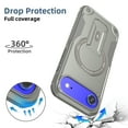 thumbnail image 4 of ELEHOLD for iPhone Air Rugged Case,Hybrid Hard PC Silicone Magnetic Rugged Stand Cover Compatible with Mag Safe Accessories Heavy Duty Shockproof Protective Phone Case,Grey, 4 of 7