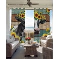 thumbnail image 6 of Sunflower Cow Blackout Curtains for Bedroom Living Room Darkening Curtains 90 Inch Rustic Teal Brown Farmhouse Wood Grain Black Out Window Curtain Privacy Window Treatment Grommet Drapes 52"x90"x2, 6 of 9