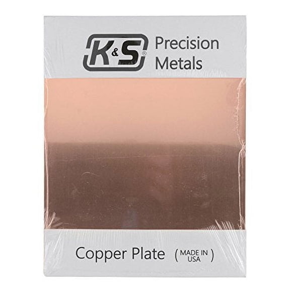 K&S Precision Metals 6604 Copper Etching Plate, 0.050" Thickness x 8" Width x 10" Length, 16 Gauge, Made in USA