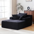 thumbnail image 1 of UTILIA Sillón para Interior, Asiento Profundo Tapizado en Tela de Pana Suave, Diseño Acolchado Envolvente, Espuma de Alta Densidad y Base Antideslizante de Gran Firmeza, Uso Diario, Negro, 1 of 7