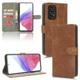 thumbnail image 1 of SaniMore for Samsung Galaxy A53 5G Premium PU Leather Case, [RFID Blocking] Card Holder Magnetic Wallet Cover with Practical Bracket + Detachable Wrist Strap Shockproof Protective Shell, Brown, 1 of 8