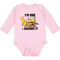 thumbnail image 3 of Inktastic I'm 1 and Crushing It Construction 1st Birthday Boys or Girls Long Sleeve Baby Bodysuit, 3 of 5