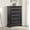 Black, variant on Roundhill Furniture Renova 5-Drawer Chest - Parchment White