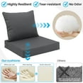 thumbnail image 4 of Outdoor Seat Cushion Set 19 x 19 Inch Waterproof & Fade Resistant Patio Furniture Cushions with Removable Cover, Outdoor Sofa Replacement Seat & Back Cushions for Chair Sofa Couch, Dark Gray, 4 of 11