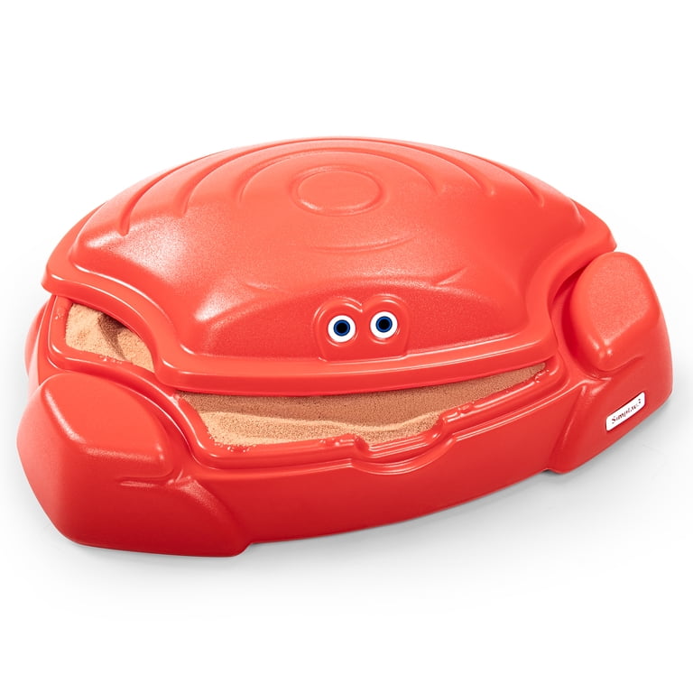 Simplay3 Coastal Crab Red Outdoor Sandbox with Cover for Kids