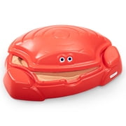 Simplay3 Coastal Crab Portable Plastic Sandbox with Cover, Hot Tamale Red