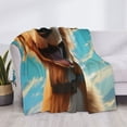 thumbnail image 3 of Honeii Blue Sky Cute Dog print throw blanket, crafted from cozy cotton flannel, offers versatile home decor as a bedding suitable for all seasons.-, 3 of 6