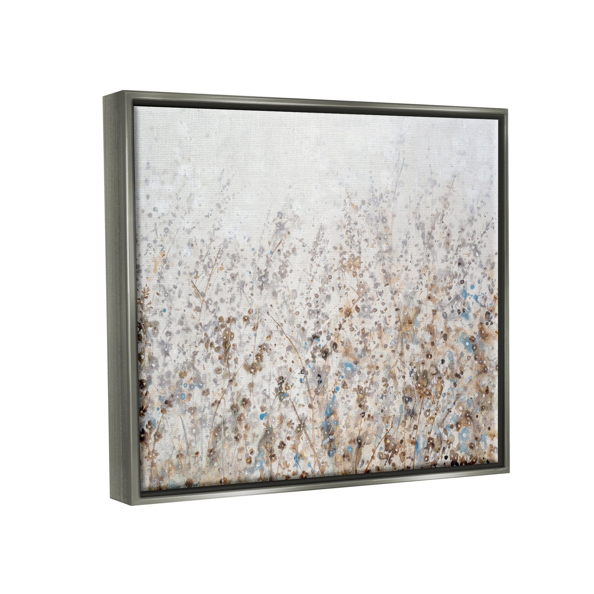 Stupell Industries Abstract Botanical Scenery Abstract Painting Gray Floater Framed Canvas Art Print Wall Art, 31 x 25