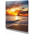 thumbnail image 2 of Yellow Sunset Through Dark Clouds - Large Seashore Canvas Print, 2 of 3