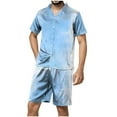 thumbnail image 5 of GERsome Men's 2 Piece Outfits Short Sleeve Button Down Shirts and Shorts Casual Solid Color Sets S-2XL, 5 of 5
