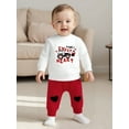 thumbnail image 4 of BemeyourBBs Toddler Baby Boy Valentines Outfit Tractor Letter Sweatshirt Tops and Heart Pants Set Spring Fall Winter Clothes, 4 of 8