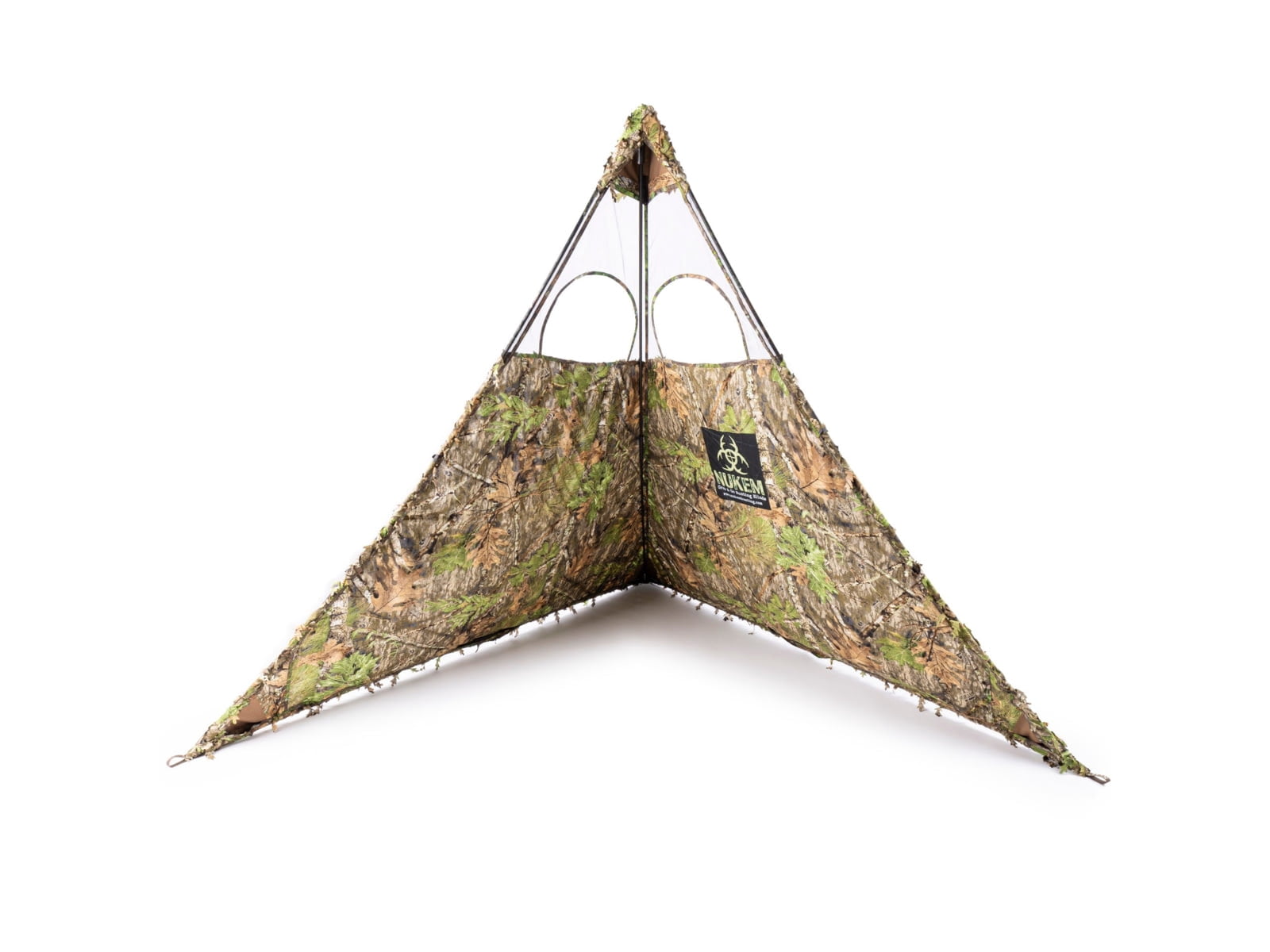 Nukem Grab & Go Hunting Ground Blind - Mossy Oak Obsession 3D Leafy - Lightweight Stake-Free Pop up Turkey & Deer Blind (X-Large)