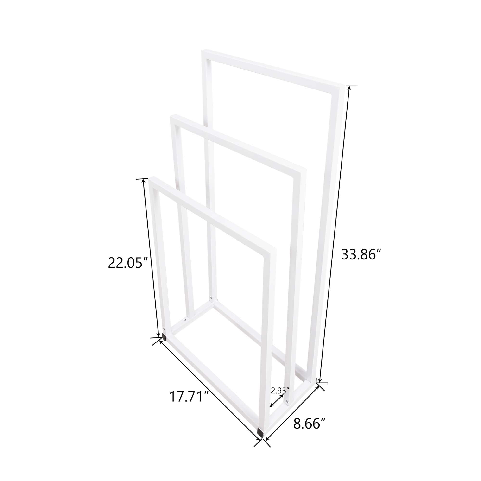 Aukfa Metal 3 Tiers Freestanding Towel Rack for Bathroom Outdoor - White