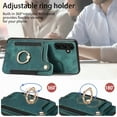 thumbnail image 2 of SaniMore for Samsung Galaxy A14 5G Wallet Case, [RFID Blocking] Elastic Card Slot Vehicle Magnetic PU Leather Ring Holder & Lanyard Stand Money Pocket Cover for Samsung A14 5G, Green, 2 of 12