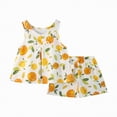 thumbnail image 4 of CAUYDY Toddler Kid Girl Outfits Clothes Floral Short Sleeve T-Shirt Top + Waist Pocketed Summer Short Sets 4-7T Girl Clothes T-Shirt Set (Sizes 5-6 Years,F02-Orange), 4 of 4
