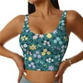 thumbnail image 2 of Picia Floral Sports Bra for Women,Padded Strappy Sports Bras Medium Support Yoga Bra with Removable Cups,Running Yoga Bra-X-Large, 2 of 9