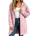 thumbnail image 3 of FAHUOMU Women Zip Up Hoodies Long Sleeve Drawstring Pleated Oversized Sweatshirts Fashion Fall Winter Jackets With Pockets, 3 of 6