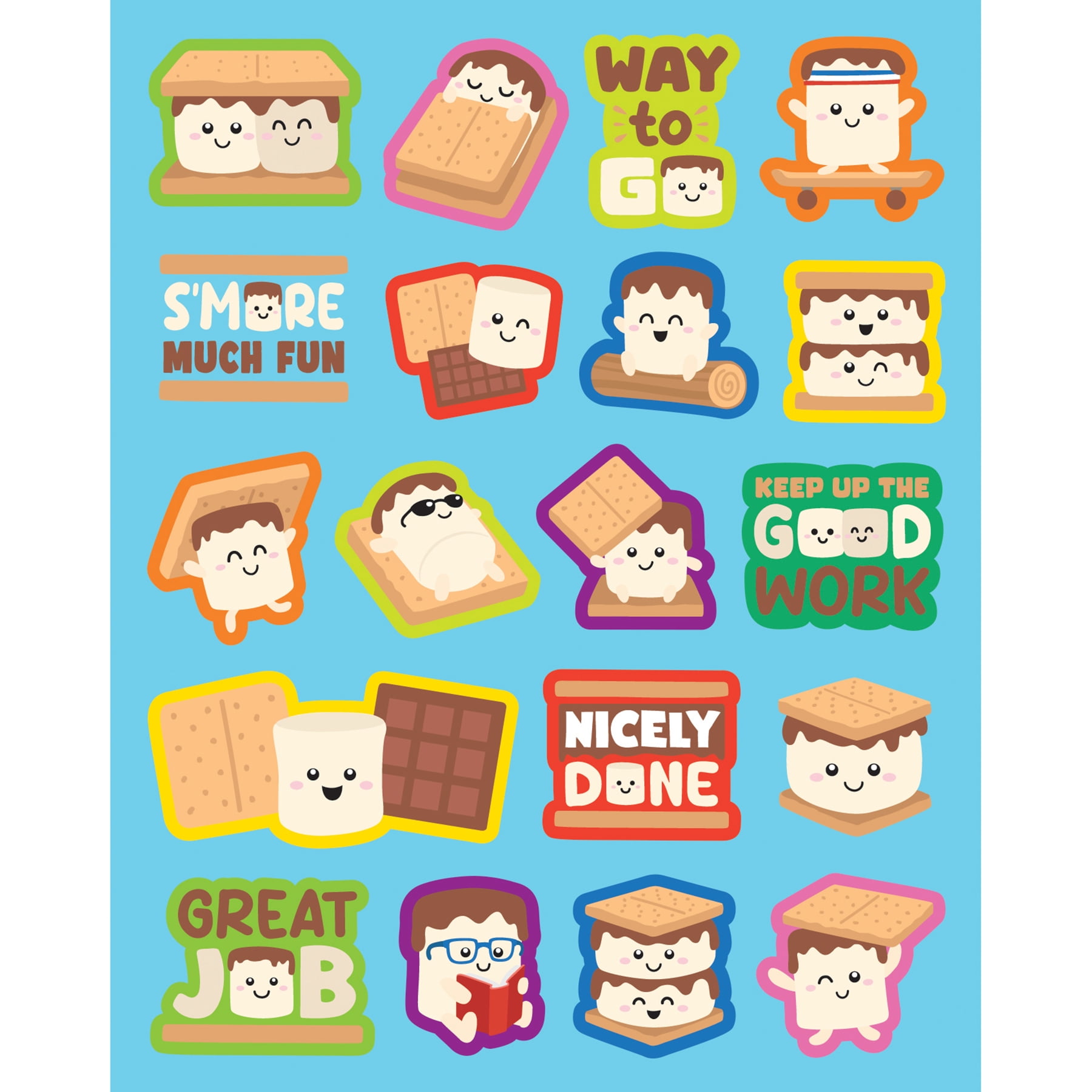 Teacher Created Resources S'mores Smelly Stickers, 114 Per Pack, 6 Packs