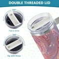 thumbnail image 5 of Transparent Pink Spiral 40 oz Tumbler with Handle Insulated&nbsp;Travel Mug&nbsp;Lid Straw Leak Proof Steel Vacuum Water Bottles Glasses Fits in Car Cup Holder, 5 of 7