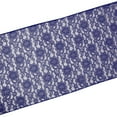 thumbnail image 2 of Light Weight Floral Sheer Lace Table Runner / Wedding Table Top Décor (Pack of 8) Navy, 2 of 2
